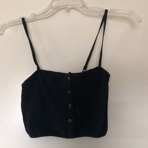 Black button up crop top